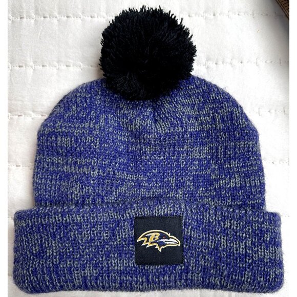 BALTIMORE RAVENS MILLER LITE PURPLE MARBLED UNISEX POM BEANIE New without tag - Picture 1 of 5